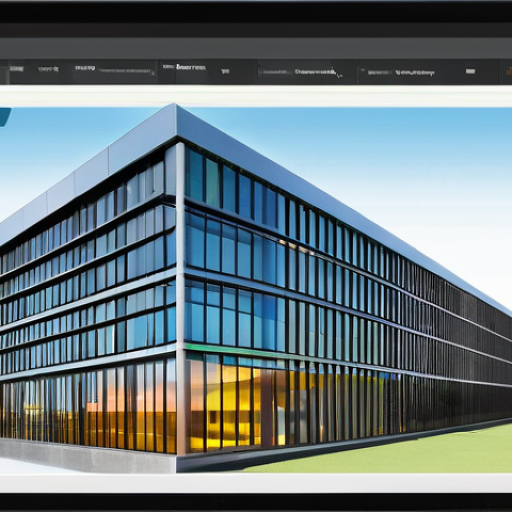 에너지 포지티브 건축 설계 소프트웨어 추천 - **Image Prompt: Autodesk Insight in Action - Early-Stage Energy Optimization**
"A modern, bright...