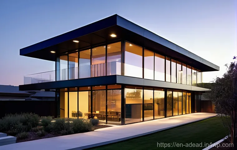 에너지 포지티브 건축의 기술적 진보 - **Image Prompt: "A striking, ultra-modern residential building showcasing seamless integration of ad...
