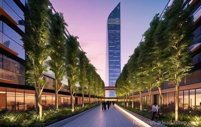 에너지 포지티브 건축의 정책적 성공 사례 - **Prompt:** A sleek, modern energy-positive skyscraper standing tall in a vibrant, futuristic city s...